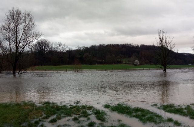 Renaturierungsmaßnahme Aggeraue bei Hochwasser